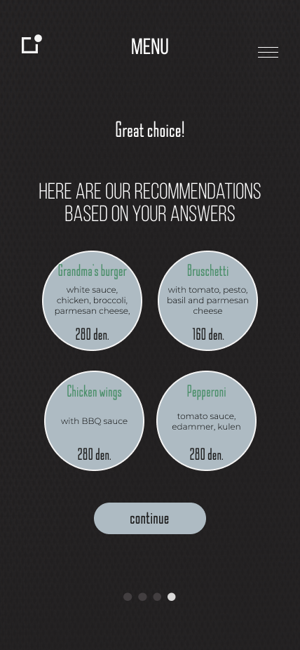 Menu recommender step 4: personalized recommendations